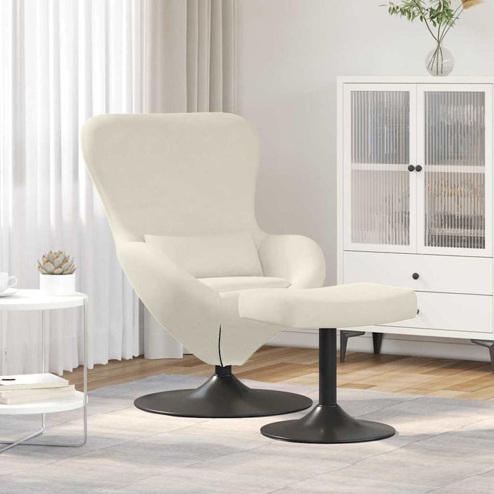 Æg Stol med Fodskammel Creme 63 x 73 x 90 cm Fløjl