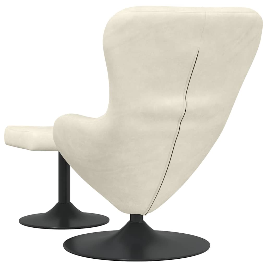 Æg Stol med Fodskammel Creme 63 x 73 x 90 cm Fløjl
