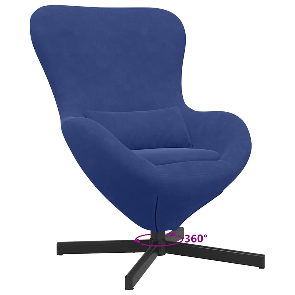 Æggestol Politi blå 63 x 73 x 90 cm Fløjl