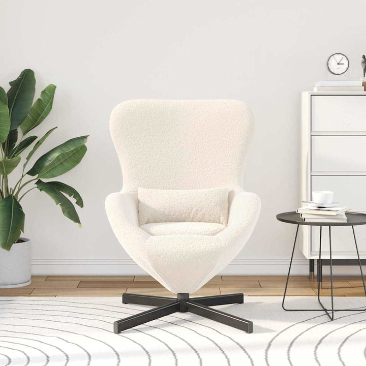 Æggestol Creme 63 x 73 x 90 cm Krøllet Uld-lignende Stof