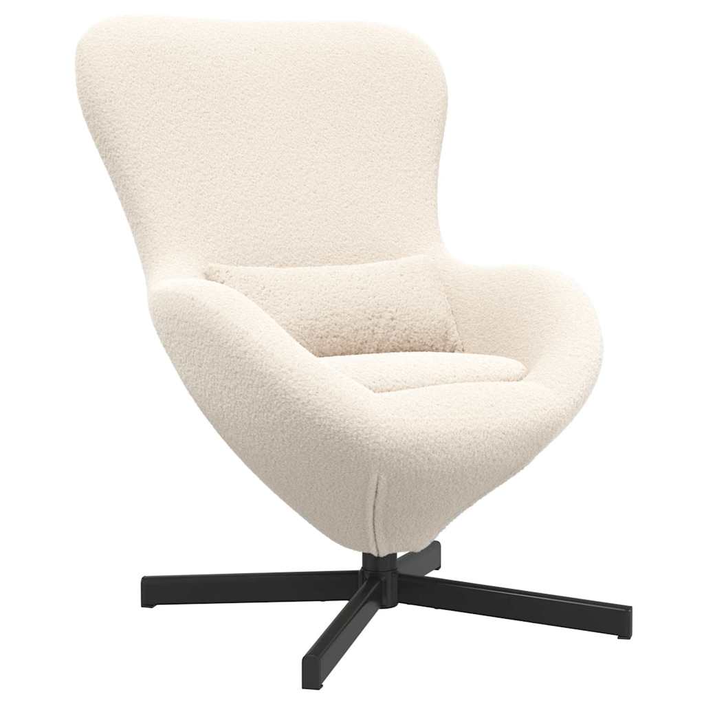 Æggestol Creme 63 x 73 x 90 cm Krøllet Uld-lignende Stof