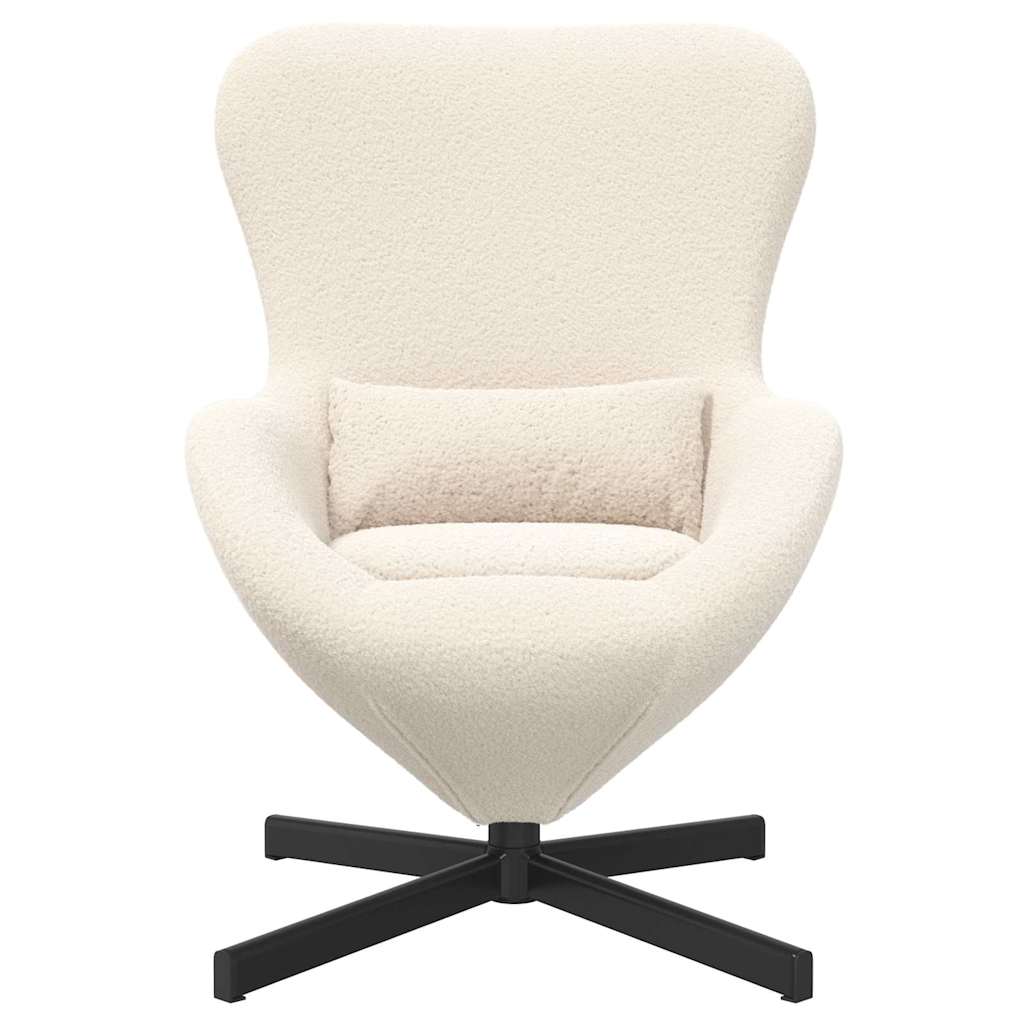 Æggestol Creme 63 x 73 x 90 cm Krøllet Uld-lignende Stof