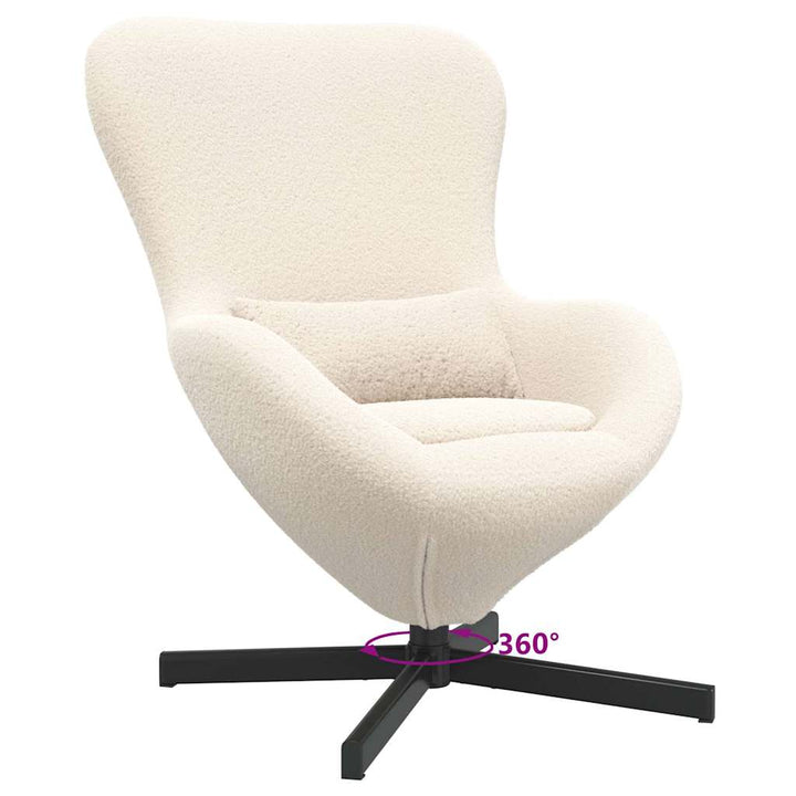 Æggestol Creme 63 x 73 x 90 cm Krøllet Uld-lignende Stof