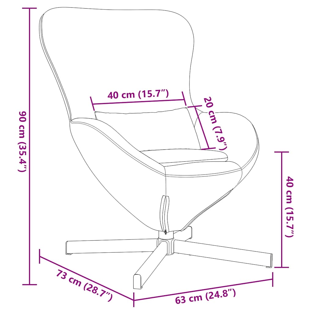 Æggestol Creme 63 x 73 x 90 cm Krøllet Uld-lignende Stof