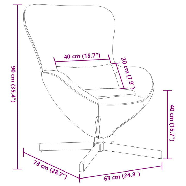 Æggestol Creme 63 x 73 x 90 cm Krøllet Uld-lignende Stof