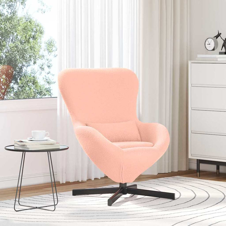 Æggestol Lyserød 63 x 73 x 90 cm Krøllet Uld-lignende Stof