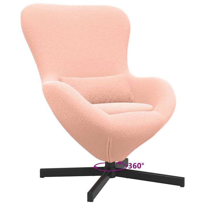 Æggestol Lyserød 63 x 73 x 90 cm Krøllet Uld-lignende Stof