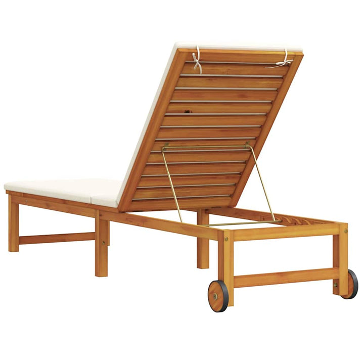 Solstol med pude Brun 53 x 202 x 89cm Massivt akacietræ