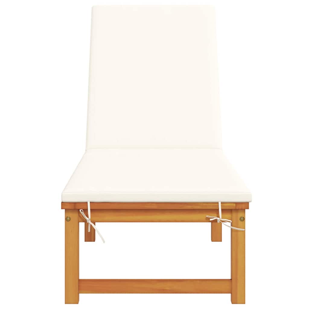 Solstol med pude Brun 53 x 202 x 89cm Massivt akacietræ