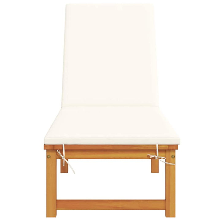 Solstol med pude Brun 53 x 202 x 89cm Massivt akacietræ