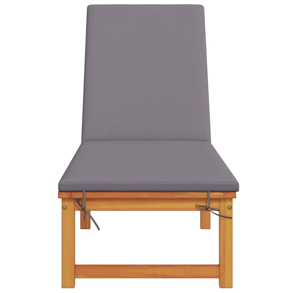 Solstol med pude Brun 53 x 202 x 89cm Massivt akacietræ