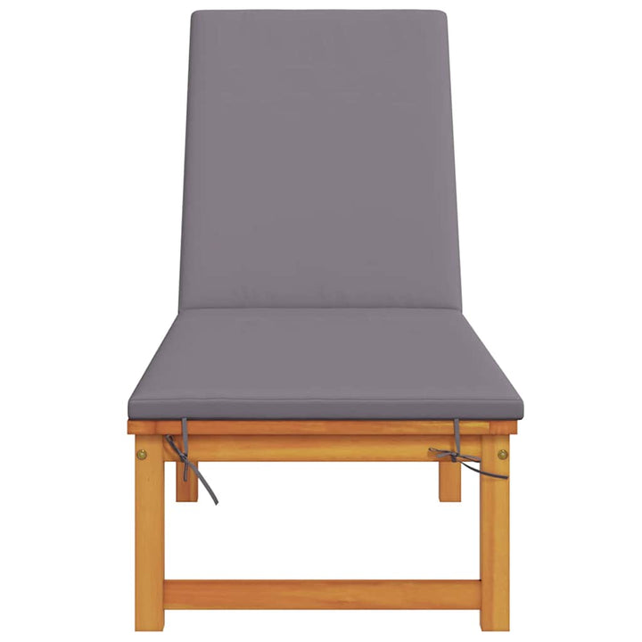 Solstol med pude Brun 53 x 202 x 89cm Massivt akacietræ