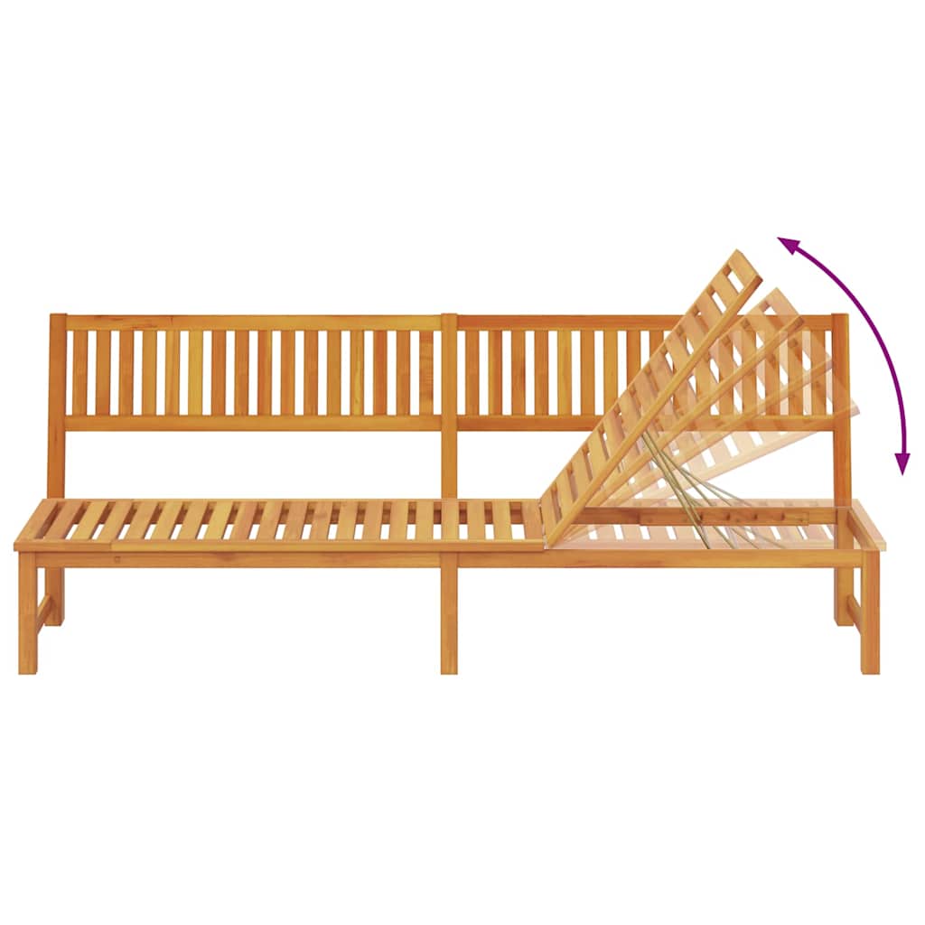Solstol 1-person Brun 200 x 57 x 75 cm Massivt akacietræ
