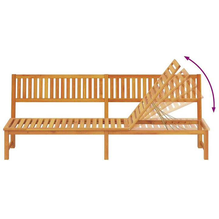 Solstol 1-person Brun 200 x 57 x 75 cm Massivt akacietræ
