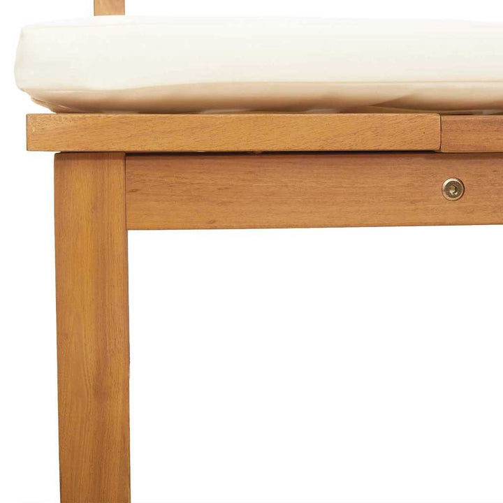 Solstol med pude Brun 200 x 57 x 75 cm Massivt akacietræ
