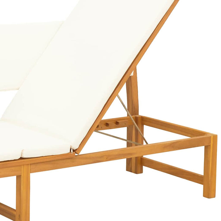 Solstol med pude Brun 200 x 57 x 75 cm Massivt akacietræ