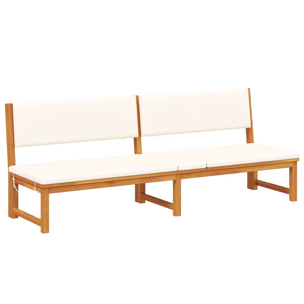 Solstol med pude Brun 200 x 57 x 75 cm Massivt akacietræ