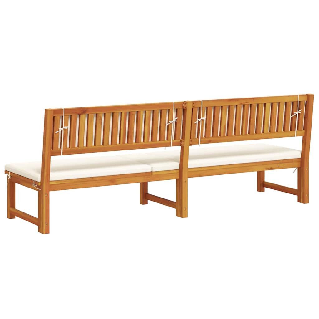 Solstol med pude Brun 200 x 57 x 75 cm Massivt akacietræ