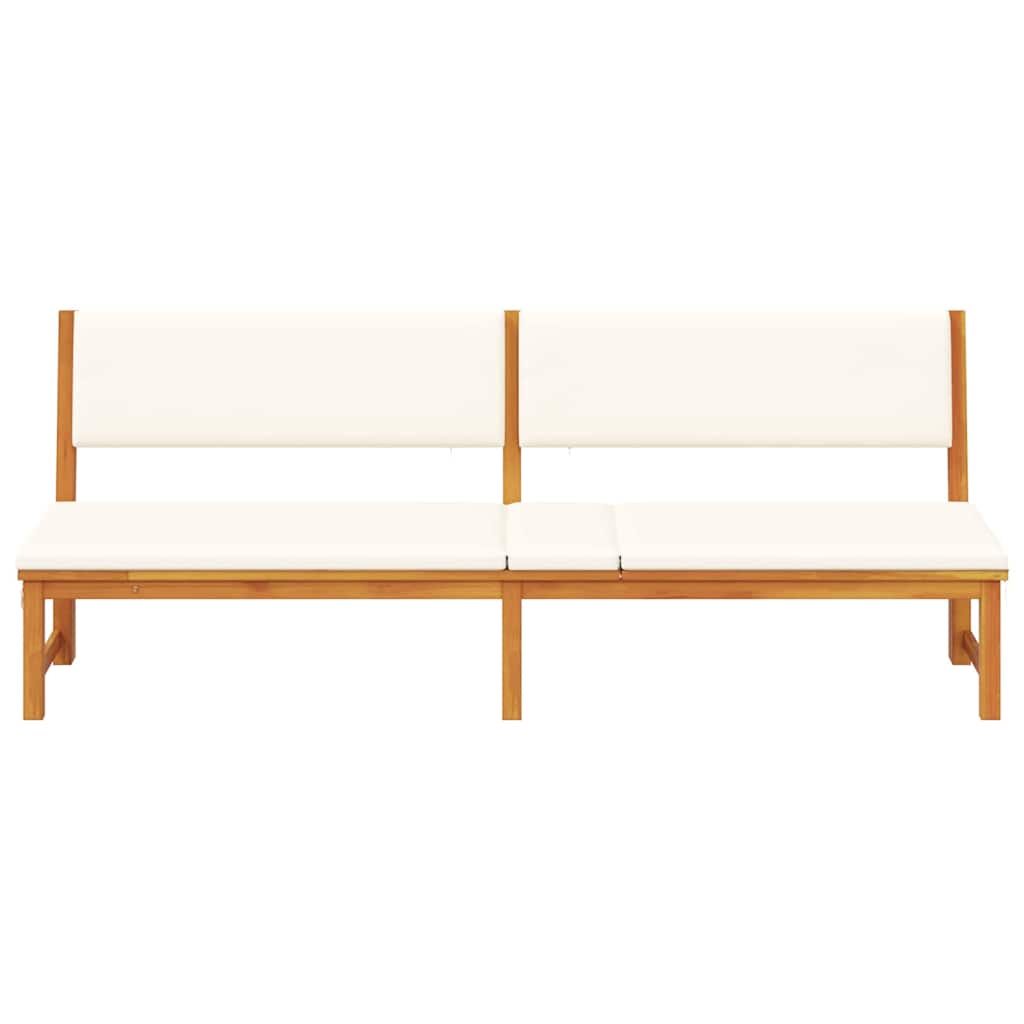 Solstol med pude Brun 200 x 57 x 75 cm Massivt akacietræ