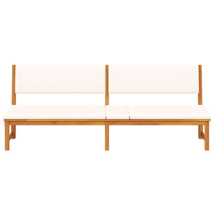 Solstol med pude Brun 200 x 57 x 75 cm Massivt akacietræ