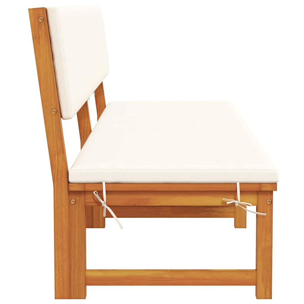 Solstol med pude Brun 200 x 57 x 75 cm Massivt akacietræ