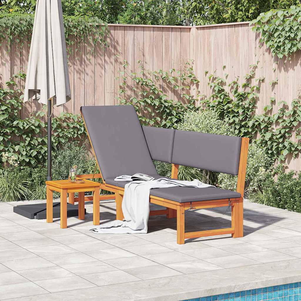 Solstol 1-person Brun 200 x 57 x 75 cm Massivt akacietræ