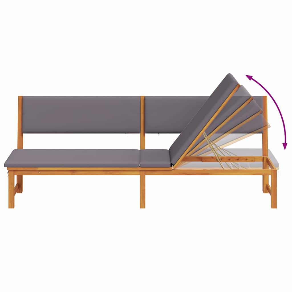 Solstol 1-person Brun 200 x 57 x 75 cm Massivt akacietræ