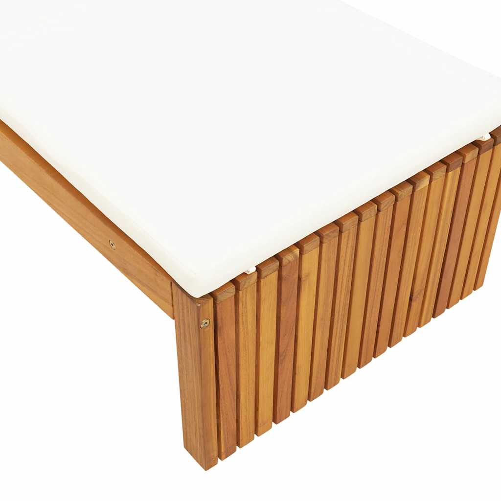 Solstol med pude Brun 200 x 55 x 94cm Massivt akacietræ