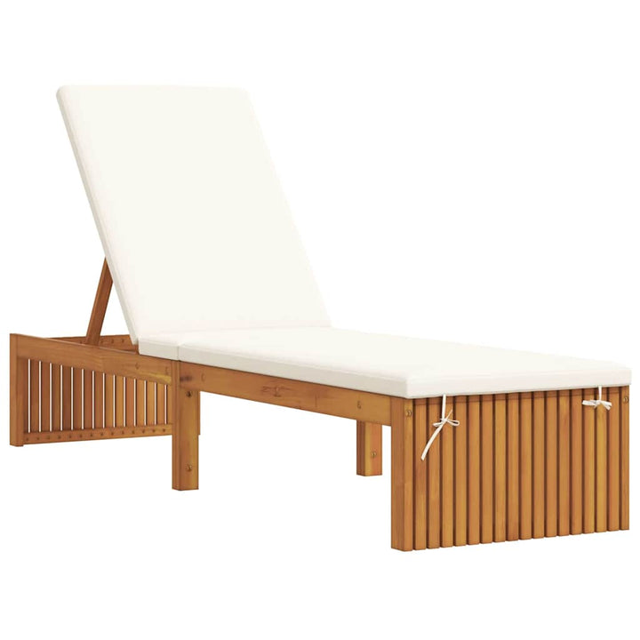 Solstol med pude Brun 200 x 55 x 94cm Massivt akacietræ