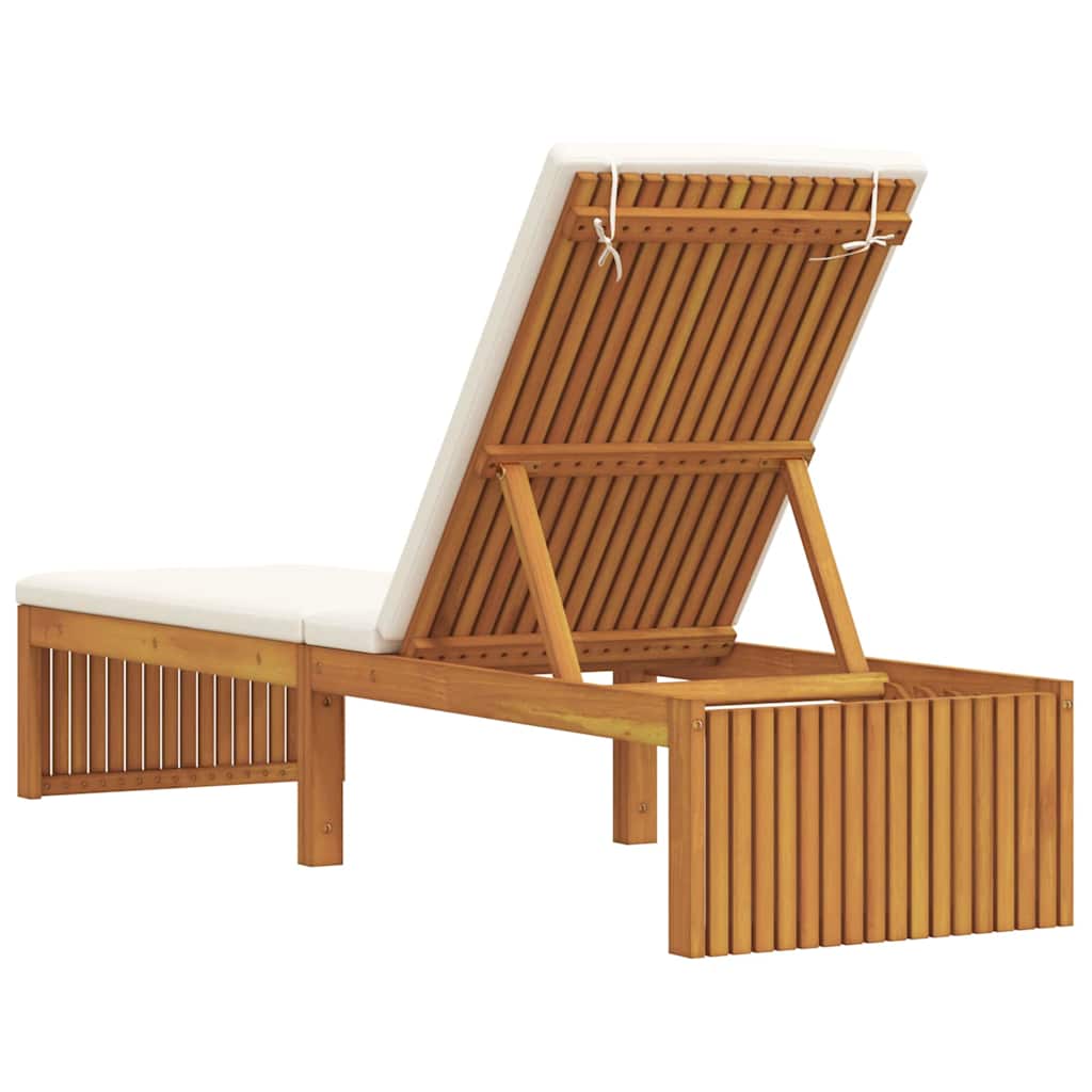 Solstol med pude Brun 200 x 55 x 94cm Massivt akacietræ