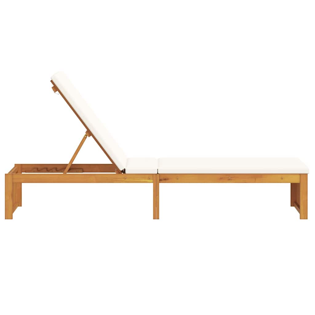 Solstol med pude Brun 200 x 55 x 94cm Massivt akacietræ