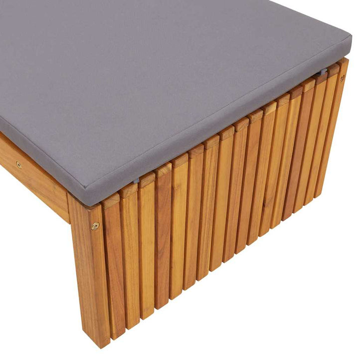 Solstol med pude Brun 200 x 55 x 94cm Massivt akacietræ