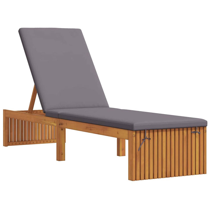 Solstol med pude Brun 200 x 55 x 94cm Massivt akacietræ