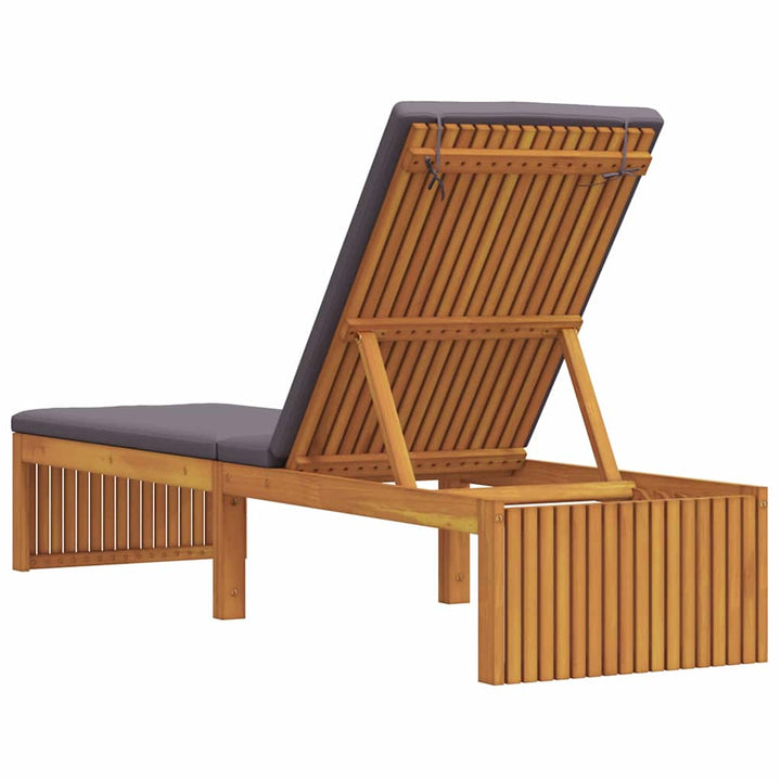 Solstol med pude Brun 200 x 55 x 94cm Massivt akacietræ