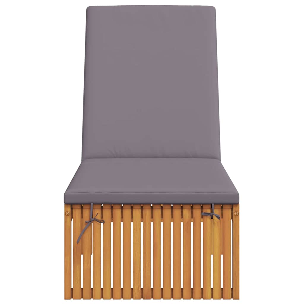 Solstol med pude Brun 200 x 55 x 94cm Massivt akacietræ