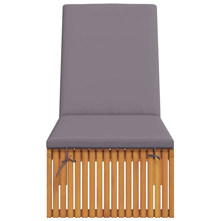 Solstol med pude Brun 200 x 55 x 94cm Massivt akacietræ