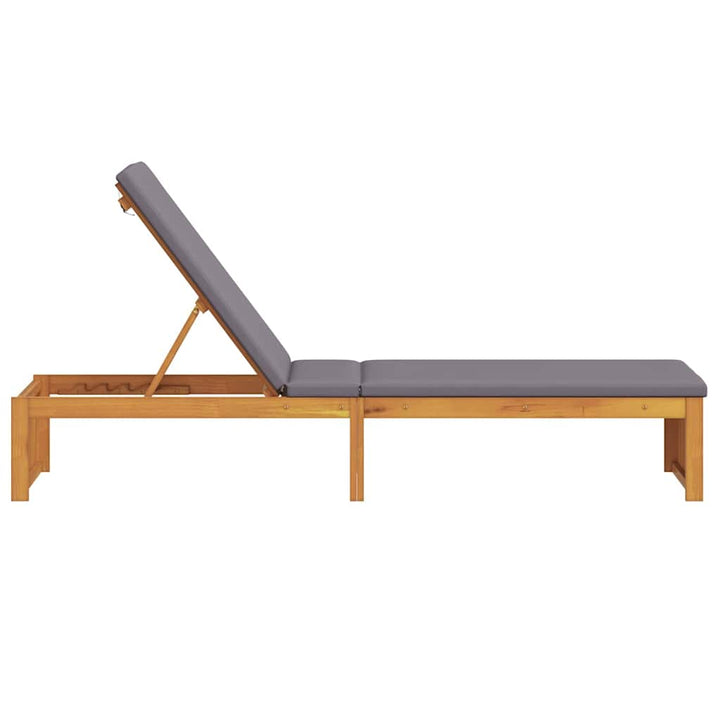 Solstol med pude Brun 200 x 55 x 94cm Massivt akacietræ