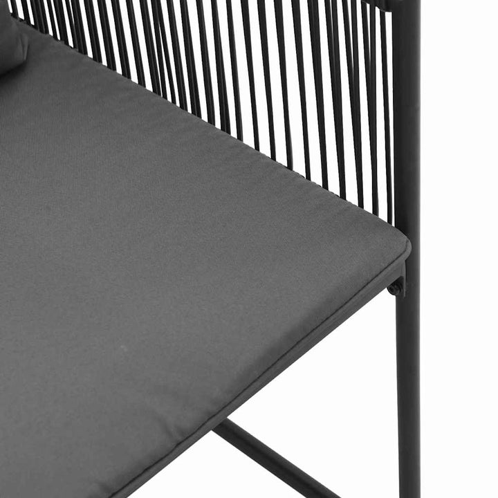 Havestole 4 pcs Sort og antracit 50.5 x 53.5 x 63.5 cm