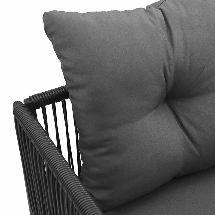 Havestole 4 pcs Sort og antracit 50.5 x 53.5 x 63.5 cm