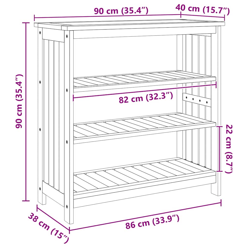 Havekabinet med hylde med opbevaring Brun 90 x 40 x 90cm
