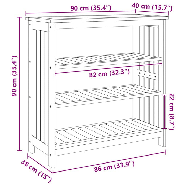 Havekabinet med hylde med opbevaring Brun 90 x 40 x 90cm