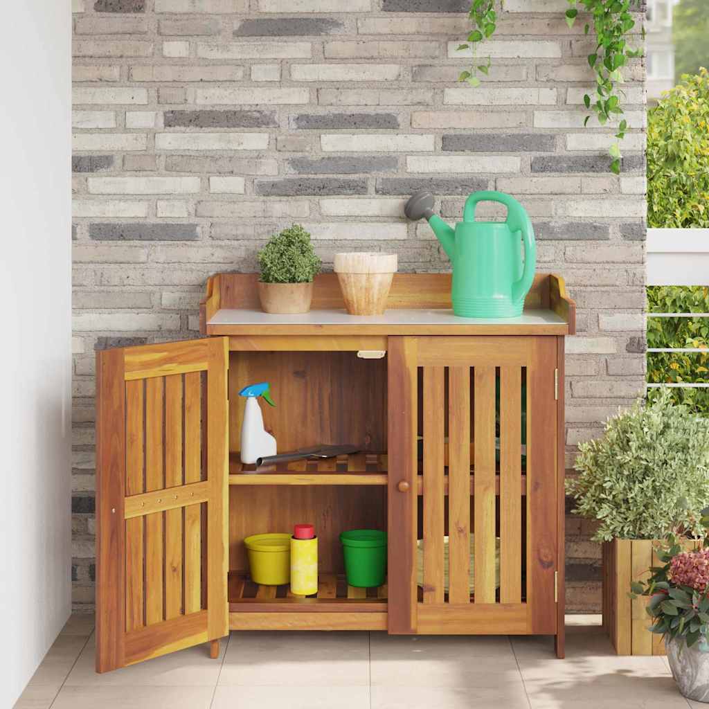 Havekabinet med opbevaring med dør Brun 78 x 36.5 x 78cm