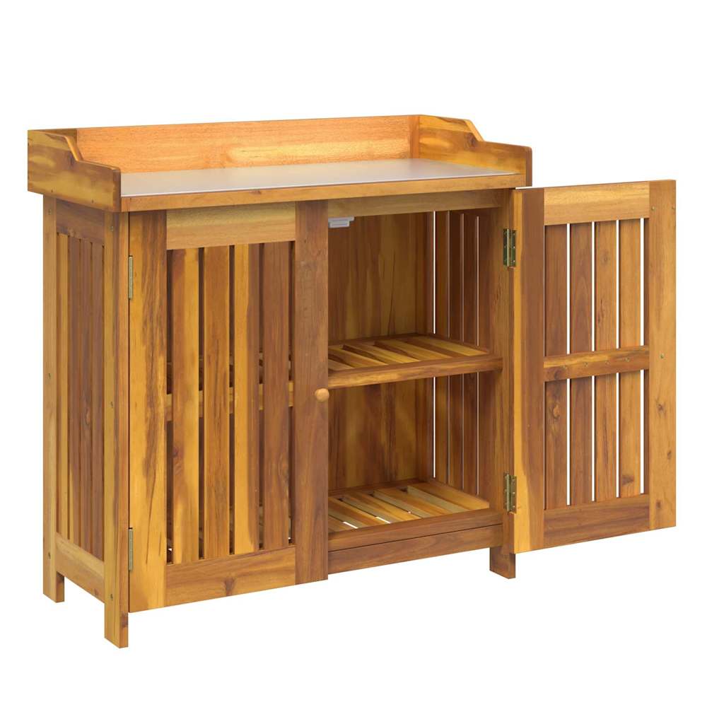 Havekabinet med opbevaring med dør Brun 78 x 36.5 x 78cm
