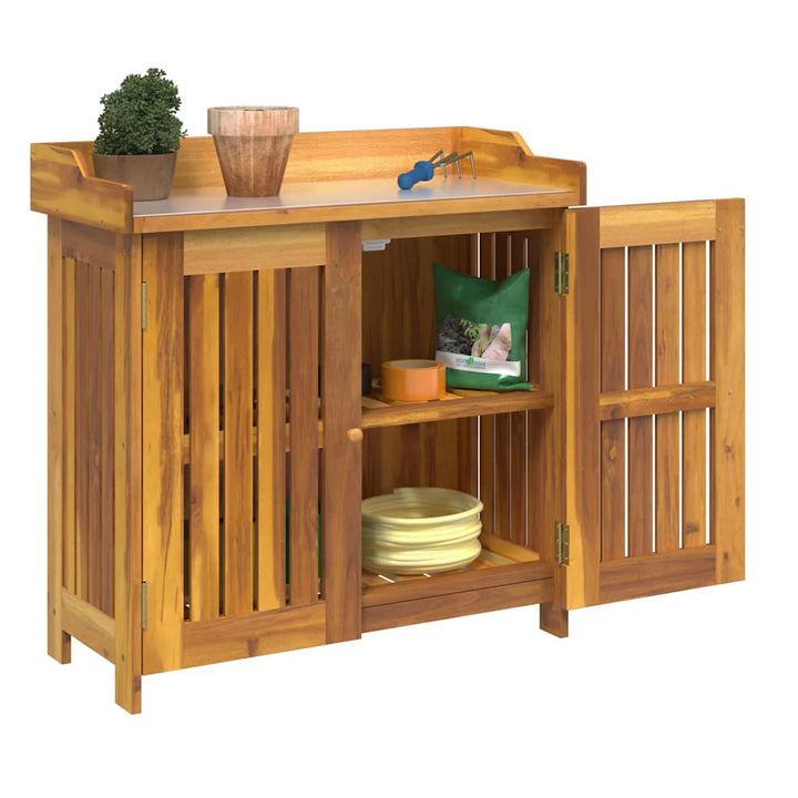 Havekabinet med opbevaring med dør Brun 78 x 36.5 x 78cm