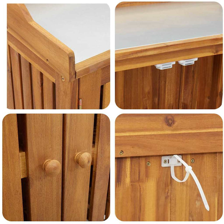 Havekabinet med opbevaring med dør Brun 93 x 41.5 x 98cm