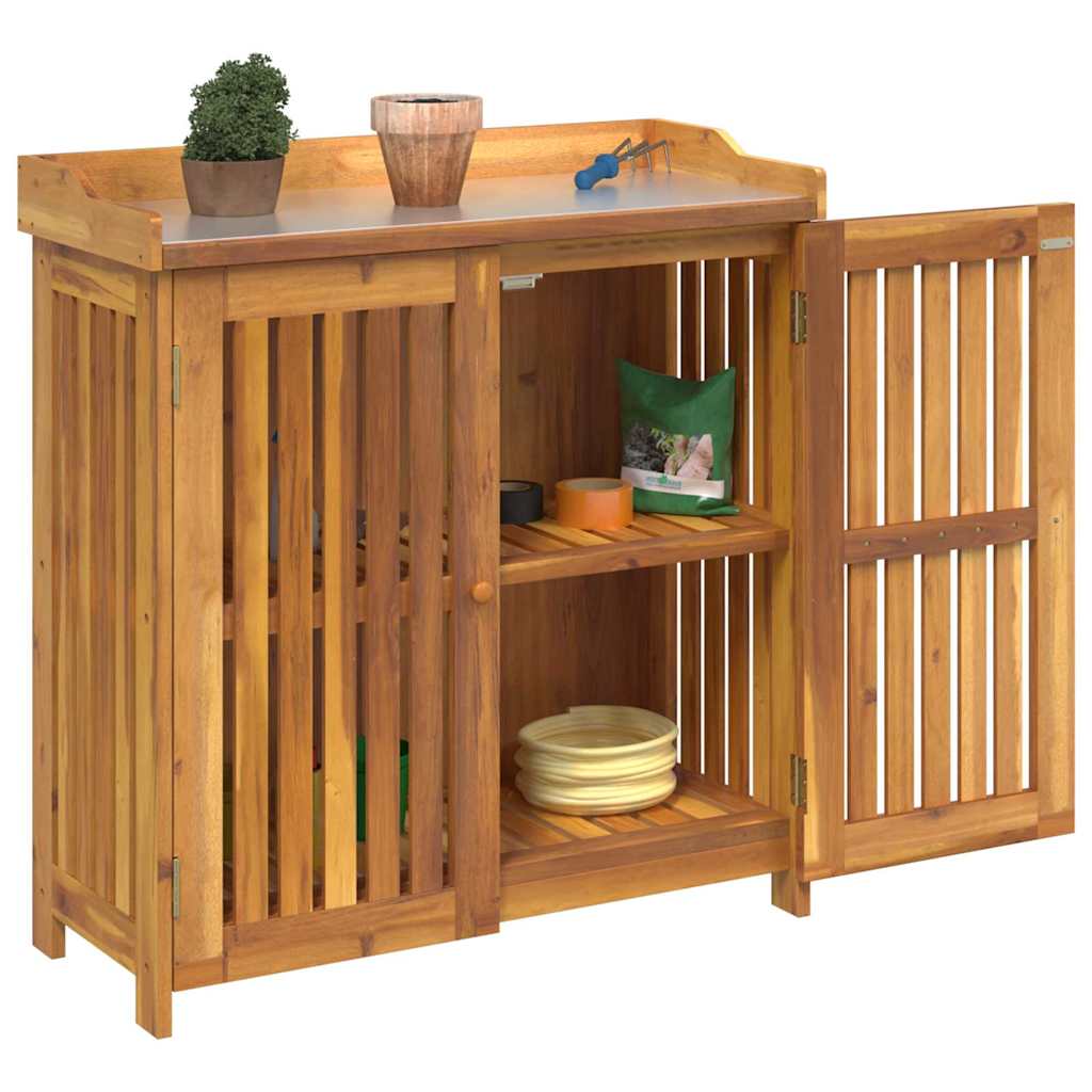 Havekabinet med opbevaring med dør Brun 93 x 41.5 x 98cm