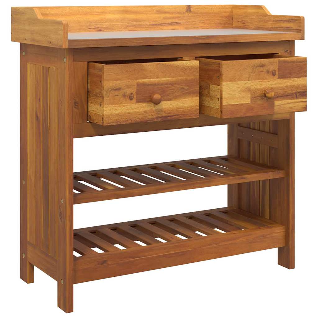 Havekabinet med skuffe med hylde Brun 78 x 36.5 x 78cm