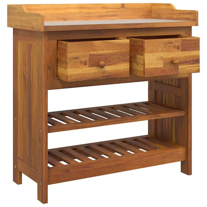 Havekabinet med skuffe med hylde Brun 78 x 36.5 x 78cm