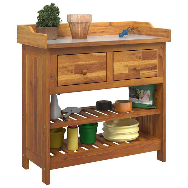 Havekabinet med skuffe med hylde Brun 78 x 36.5 x 78cm