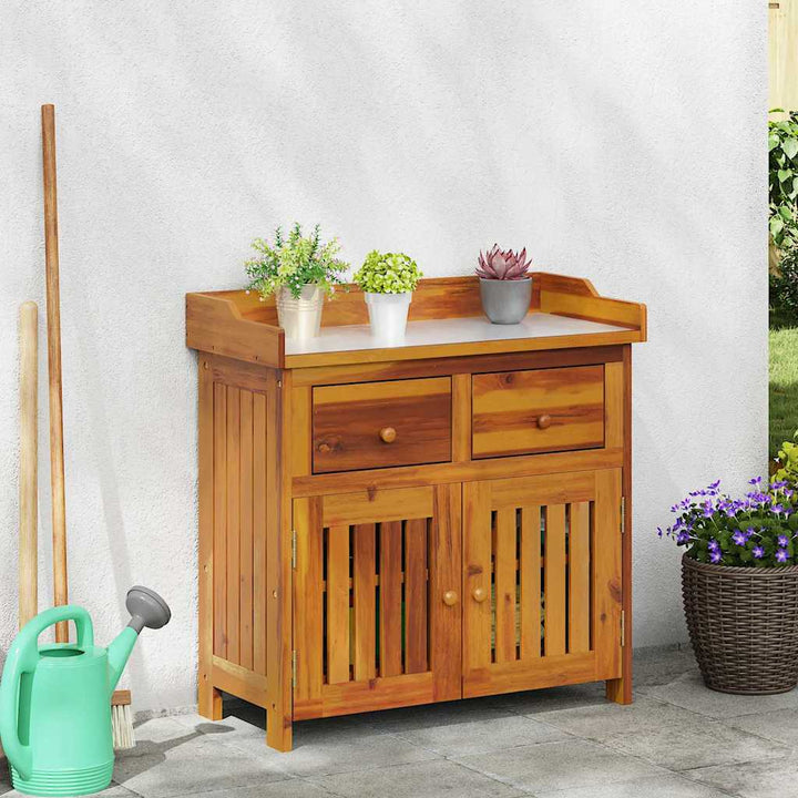 Havekabinet med skuffe med opbevaring Brun 78 x 36.5 x 78cm